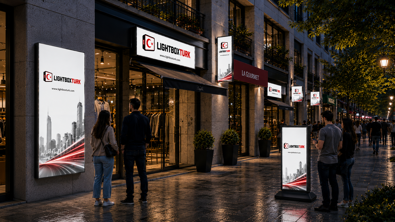 Gece parlayan lightbox tabelalar